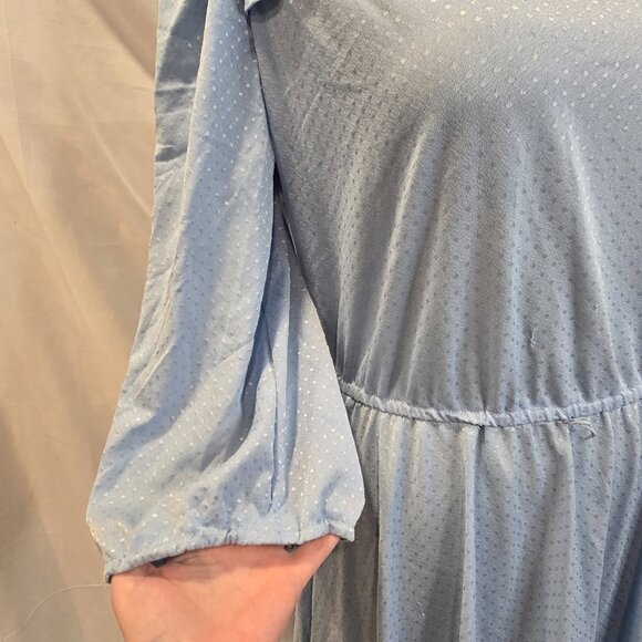 Vintage Lady Carol Blue Dress Size 16 Polyester Dots - Picture 3 of 11